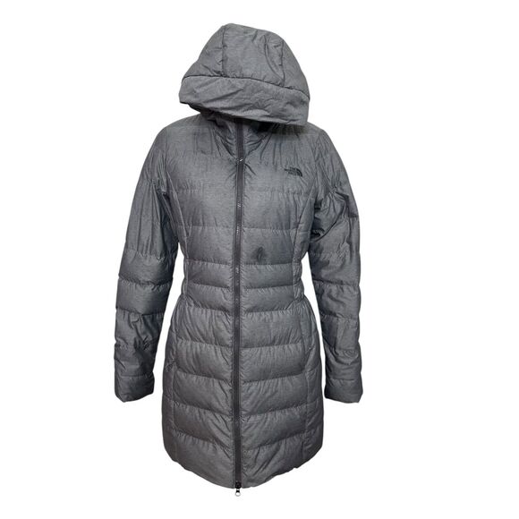 The North Face Gotham Parka II Down Jacket Women’s Size Small Grey Heather Zip - Picture 2 of 13